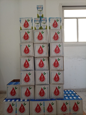 بالتعاون مع فريق المجلس الشبابي...  جمعية أصدقاء مرضى الثلاسيميا تنهي المرحلة الثالثة من توزيع الحليب المبستر لمرضى غزة